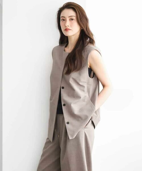 MICHEL KLEIN / ミッシェルクラン ノーカラージャケット | [セットアップ対応]ノーカラージレ | 詳細10