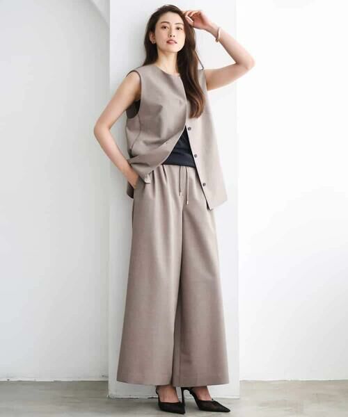 MICHEL KLEIN / ミッシェルクラン ノーカラージャケット | [セットアップ対応]ノーカラージレ | 詳細14