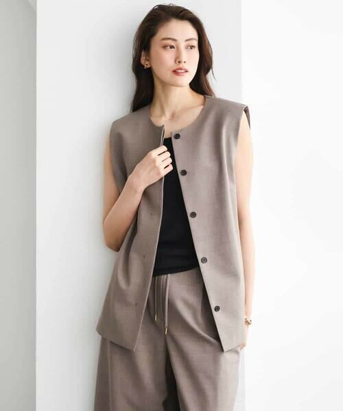 MICHEL KLEIN / ミッシェルクラン ノーカラージャケット | [セットアップ対応]ノーカラージレ | 詳細17