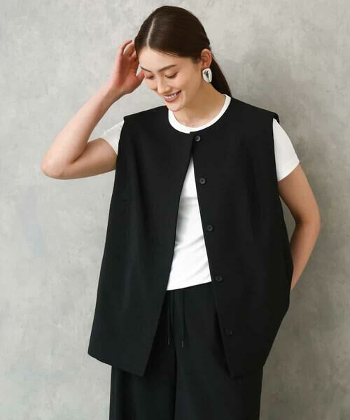MICHEL KLEIN / ミッシェルクラン ノーカラージャケット | [セットアップ対応]ノーカラージレ | 詳細2