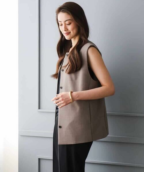 MICHEL KLEIN / ミッシェルクラン ノーカラージャケット | [セットアップ対応]ノーカラージレ | 詳細23