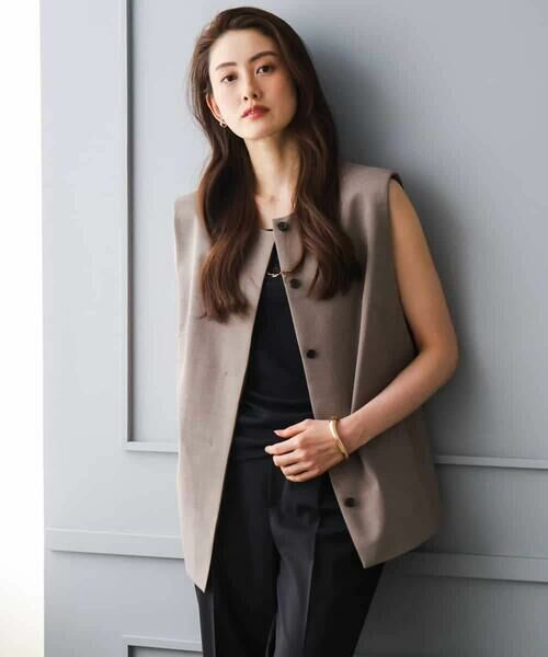 MICHEL KLEIN / ミッシェルクラン ノーカラージャケット | [セットアップ対応]ノーカラージレ | 詳細24