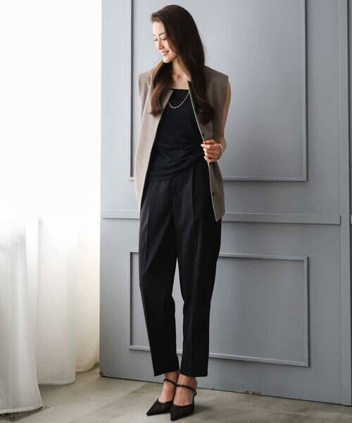 MICHEL KLEIN / ミッシェルクラン ノーカラージャケット | [セットアップ対応]ノーカラージレ | 詳細25