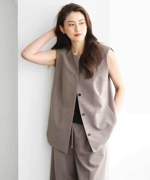 MICHEL KLEIN / ミッシェルクラン ノーカラージャケット | [セットアップ対応]ノーカラージレ | 詳細9