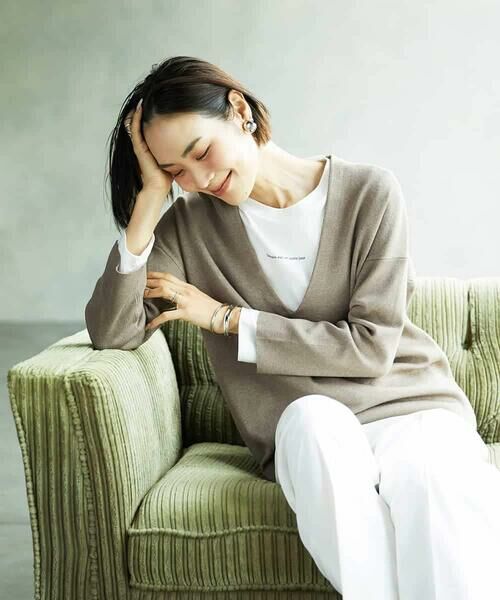 MICHEL KLEIN / ミッシェルクラン カットソー | ミニマルロゴ ロングスリーブTシャツ | 詳細1