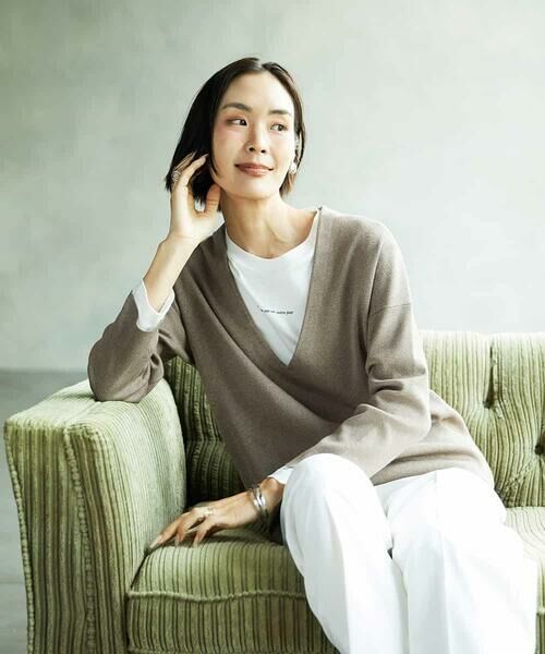 MICHEL KLEIN / ミッシェルクラン カットソー | ミニマルロゴ ロングスリーブTシャツ | 詳細2