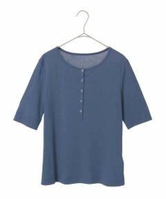 MICHEL KLEIN / ミッシェルクラン カットソー | [アンサンブル対応]リングドットヘンリーネックTシャツ