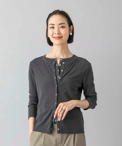 MICHEL KLEIN / ミッシェルクラン カットソー | [アンサンブル対応]リングドットヘンリーネックTシャツ | 詳細13