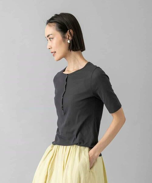 MICHEL KLEIN / ミッシェルクラン カットソー | [アンサンブル対応]リングドットヘンリーネックTシャツ | 詳細9