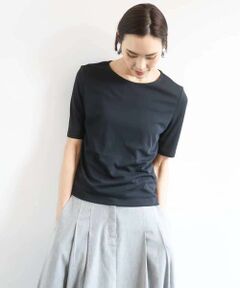 MICHEL KLEIN / ミッシェルクラン カットソー | [遮熱効果素材]ステッチレス五分袖プルオーバー