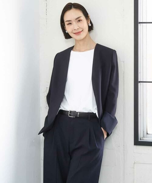 MICHEL KLEIN / ミッシェルクラン カットソー | [遮熱効果素材]ステッチレス五分袖プルオーバー | 詳細14