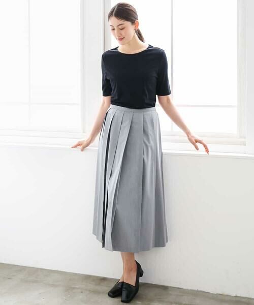 MICHEL KLEIN / ミッシェルクラン カットソー | [遮熱効果素材]ステッチレス五分袖プルオーバー | 詳細3