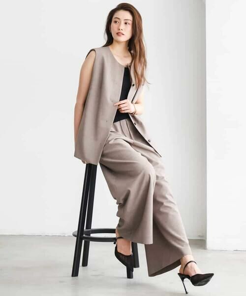 MICHEL KLEIN / ミッシェルクラン その他パンツ | [セットアップ対応/リラックスボトム]ドローストリングワイドパンツ | 詳細18