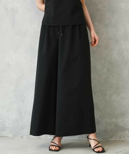 MICHEL KLEIN / ミッシェルクラン その他パンツ | [セットアップ対応/リラックスボトム]ドローストリングワイドパンツ（ブラック）