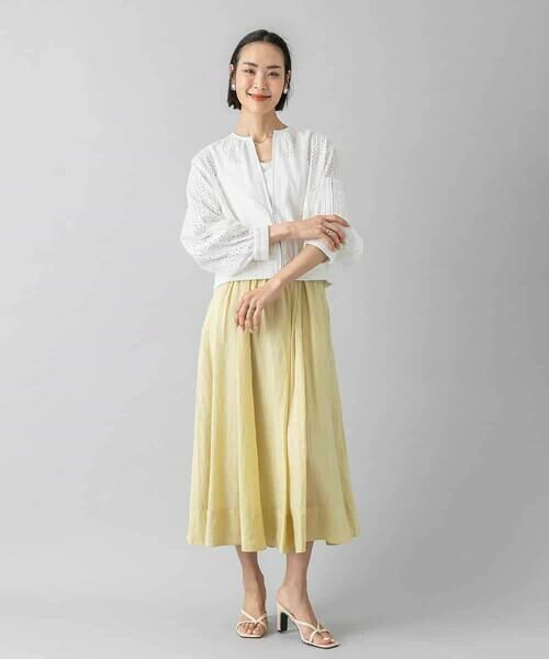 MICHEL KLEIN / ミッシェルクラン ロング・マキシ丈スカート | [セットアップ対応]リネンフレアスカート | 詳細16