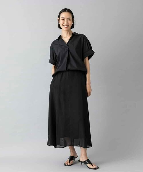 MICHEL KLEIN / ミッシェルクラン ロング・マキシ丈スカート | [セットアップ対応]メッシュフレアスカート | 詳細11