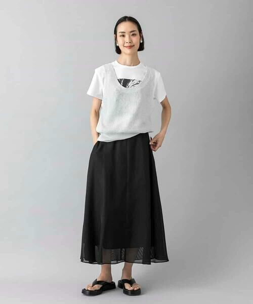MICHEL KLEIN / ミッシェルクラン ロング・マキシ丈スカート | [セットアップ対応]メッシュフレアスカート | 詳細15