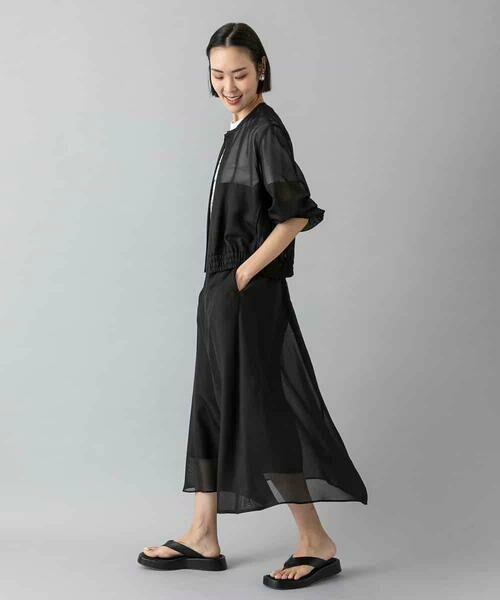 MICHEL KLEIN / ミッシェルクラン ロング・マキシ丈スカート | [セットアップ対応]メッシュフレアスカート | 詳細4