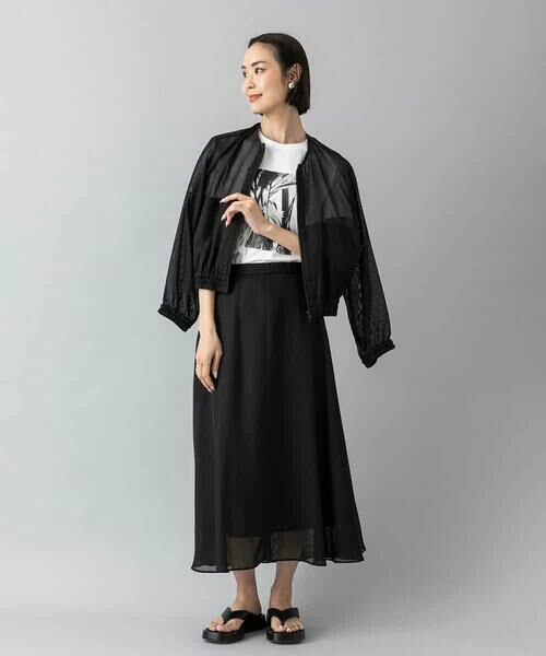 MICHEL KLEIN / ミッシェルクラン ロング・マキシ丈スカート | [セットアップ対応]メッシュフレアスカート | 詳細7