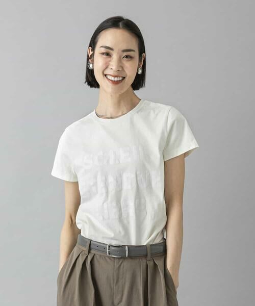 MICHEL KLEIN / ミッシェルクラン カットソー | クラックプリントロゴTシャツ | 詳細5