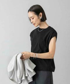 [接触冷感]フレンチスリーブカットソー