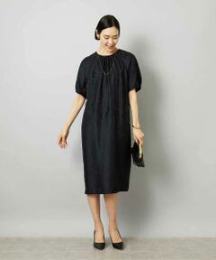 MICHEL KLEIN / ミッシェルクラン ロング・マキシ丈ワンピース | ニュアンスジャカード コクーンワンピース