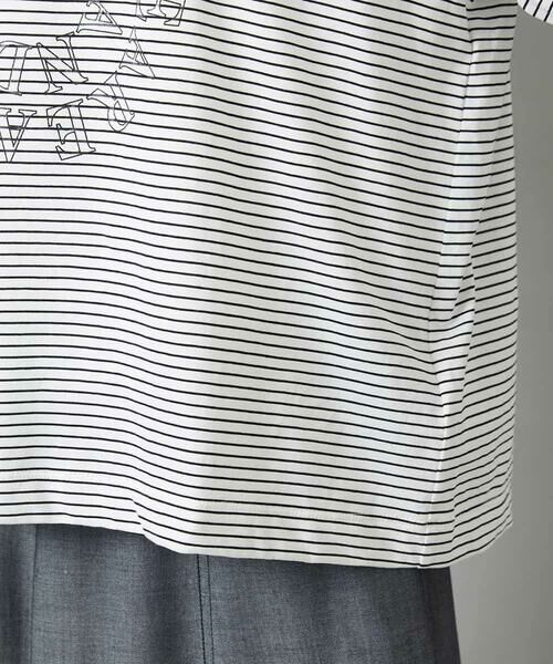 MICHEL KLEIN / ミッシェルクラン カットソー | 透明箔プリントボーダーTシャツ | 詳細23