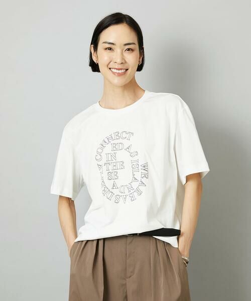 MICHEL KLEIN / ミッシェルクラン カットソー | 透明箔プリントTシャツ（ホワイト）