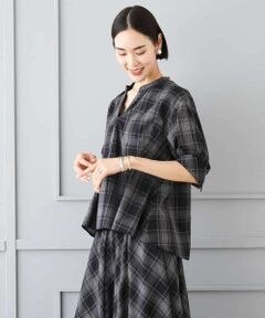 MICHEL KLEIN / ミッシェルクラン シャツ・ブラウス | [セットアップ対応]シアーチェックフレアブラウス