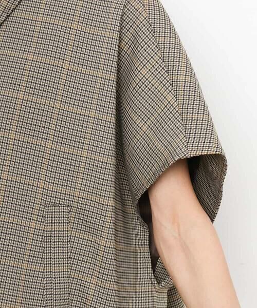MICHEL KLEIN / ミッシェルクラン ステンカラーコート | マイクロチェックケープジャケット | 詳細14