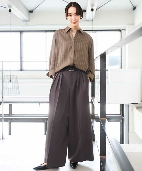 MICHEL KLEIN / ミッシェルクラン シャツ・ブラウス | ヴィンテージライクストライプシャツ | 詳細6