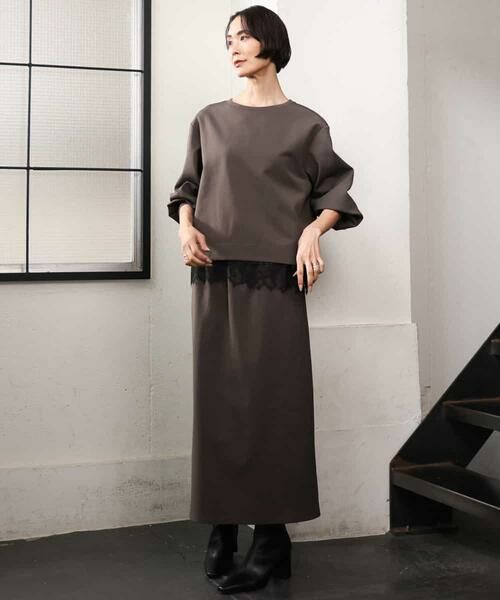 MICHEL KLEIN / ミッシェルクラン シャツ・ブラウス | [セットアップ対応]ダンボールニットフォルムプルオーバー | 詳細5