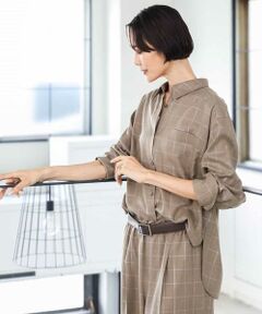 MICHEL KLEIN / ミッシェルクラン シャツ・ブラウス | [セットアップ対応]ラメチェックオーバーシャツ