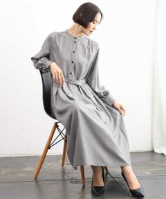 MICHEL KLEIN / ミッシェルクラン ロング・マキシ丈ワンピース | マイクロチェックタックフレアワンピース