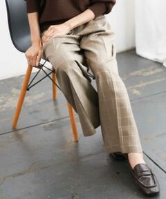 MICHEL KLEIN / ミッシェルクラン その他パンツ | [セットアップ対応]ラメチェックワイドパンツ