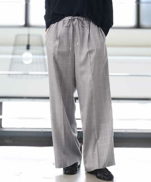MICHEL KLEIN / ミッシェルクラン その他パンツ | [セットアップ対応]ラメチェックワイドパンツ | 詳細10