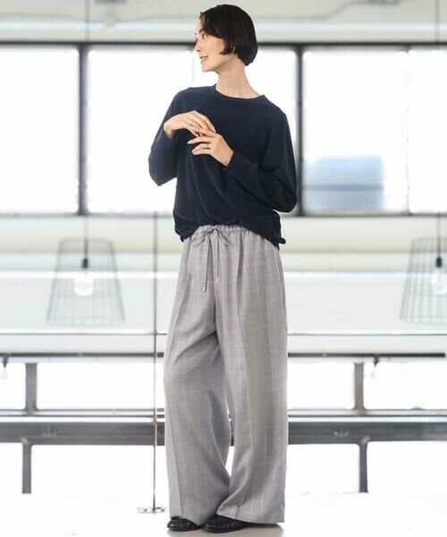 MICHEL KLEIN / ミッシェルクラン その他パンツ | [セットアップ対応]ラメチェックワイドパンツ | 詳細11