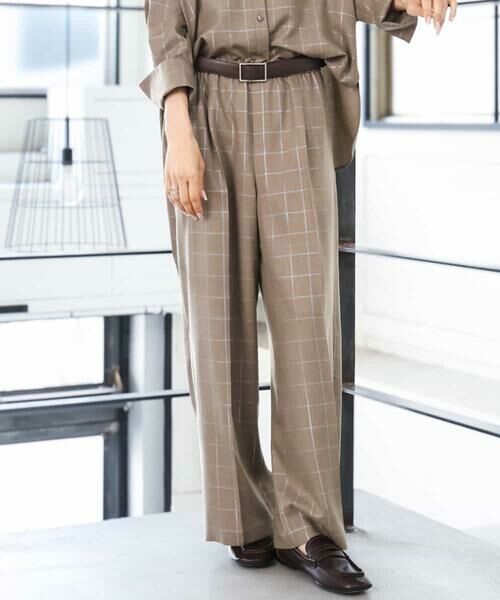 MICHEL KLEIN / ミッシェルクラン その他パンツ | [セットアップ対応]ラメチェックワイドパンツ | 詳細6