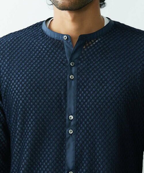 セール】 《日本製》幾何柄ジャガードシャツ （シャツ・ブラウス