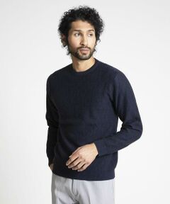 MICHEL KLEIN HOMME / ミッシェルクランオム ニット・セーター | 幾何柄デザインクルーネックニット