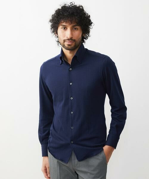 MICHEL KLEIN HOMME / ミッシェルクランオム シャツ・ブラウス | 《日本製》ラッセルジャガードシャツ | 詳細9