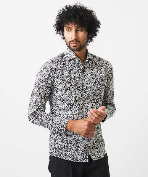 MICHEL KLEIN HOMME / ミッシェルクランオム シャツ・ブラウス | 《日本製》フラワー柄長袖シャツ | 詳細1