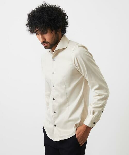 MICHEL KLEIN HOMME / ミッシェルクランオム シャツ・ブラウス | スエードストレッチ長袖シャツ | 詳細1