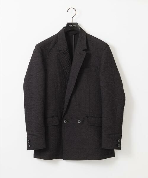 MICHEL KLEIN HOMME/ミッシェルクランオム ジャガードダブルジャケット セットアップ ブラック LL MICHEL KLEIN HOMME/ミッシェルクランオム ジャガードダブルジャケット セットアップ ブラック LL