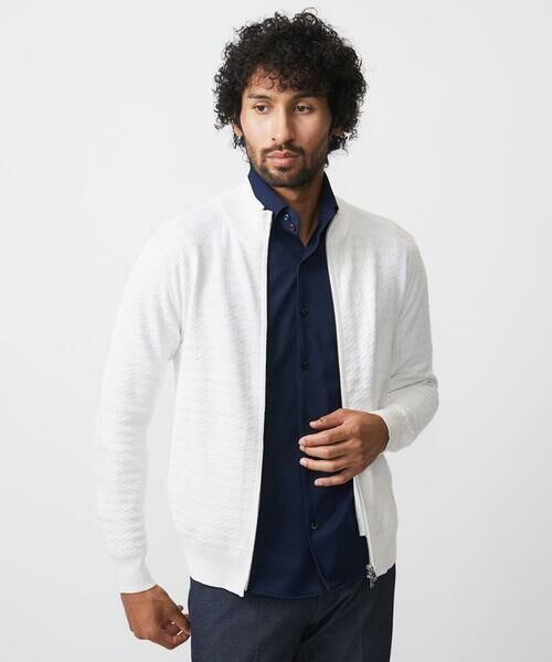 MICHEL KLEIN HOMME / ミッシェルクランオム カーディガン・ボレロ | クラシカルニットZIPアップカーディガン | 詳細1