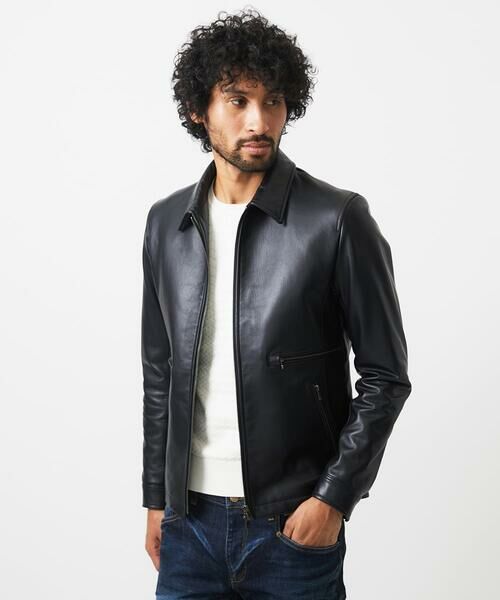 MICHEL KLEIN HOMME/ミッシェルクランオム ラムレザーブルゾン ブラック(94) S MICHEL KLEIN HOMME/ミッシェルクランオム ラムレザーブルゾン ブラック(94) S