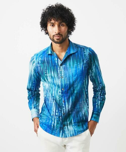 MICHEL KLEIN HOMME / ミッシェルクランオム シャツ・ブラウス | 《日本製》総柄長袖シャツ | 詳細1