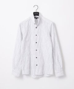MICHEL KLEIN HOMME / ミッシェルクランオム シャツ・ブラウス | ストライプタックスタンドカラー長袖シャツ