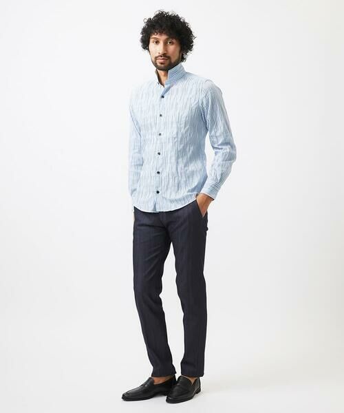 MICHEL KLEIN HOMME / ミッシェルクランオム シャツ・ブラウス | ストライプタックスタンドカラー長袖シャツ | 詳細3