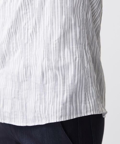 MICHEL KLEIN HOMME / ミッシェルクランオム シャツ・ブラウス | ストライプタックスタンドカラー長袖シャツ | 詳細13